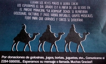 Imagen de la nota: Este sábado los reyes magos llegarán a Sierra Chica