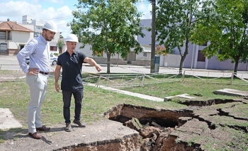 Imagen de la nota: Galli recorrió la barranca tras el desmoronamiento