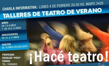 Imagen de la nota: Charla informativa de talleres de verano