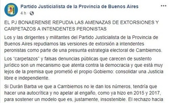 Imagen de la nota: “Dejen de intentar hacer daño con mentiras a intendentes”