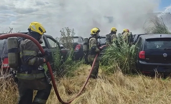 Imagen de la nota: Cañuelas: un incendio arrasó con un depósito de autos a metros de la Ruta 205