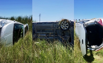 Imagen de la nota: Azul: Despiste y vuelco en la Ruta 3