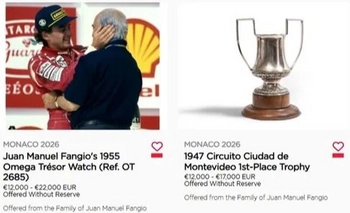 Imagen de la nota: Polémica por la subasta de objetos de Juan Manuel Fangio: la familia asegura que no fue informada