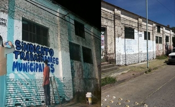 Imagen de la nota: Taparon el mural que pintaron los municipales
