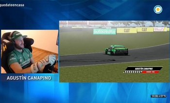 Imagen de la nota: Canapino ganó la carrera virtual solidaria del Turismo Carretera