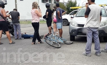 Imagen de la nota: Un ciclista herido en un choque en Mariano Moreno