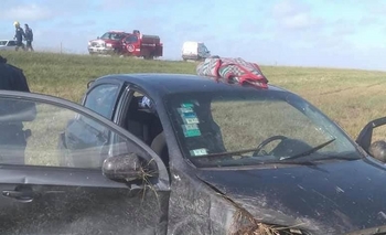 Imagen de la nota: Azul: despiste y vuelco en ruta 3