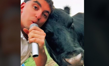 Imagen de la nota: Le salvó la vida a una ternerita y ahora es su mascota