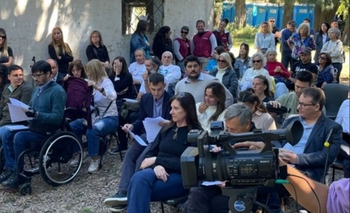 Imagen de la nota: Tenso momento en Monte Pelloni durante el discurso de Lascano