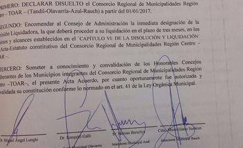 Imagen de la nota: Buscan disolver el Consorcio regional TOAR
