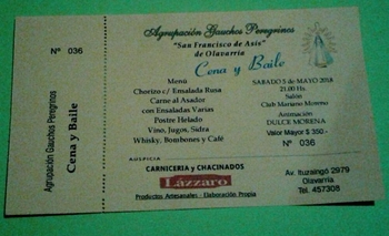 Imagen de la nota: Ya se venden las entradas para la cena de los Gauchos Peregrinos