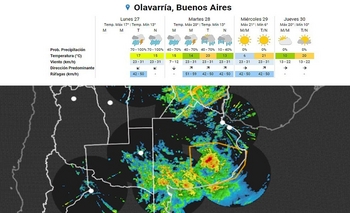 Más de 40 mm en lo que va del día y pronóstico de más lluvias Imagen de la nota: Más de 40 mm en lo que va del día y pronóstico de más lluvias