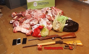 Imagen de la nota: Allanamiento: secuestraron carne y armas