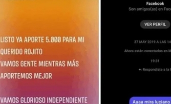 Imagen de la nota: Donó plata para la colecta de Independiente y lo escracharon en las redes
