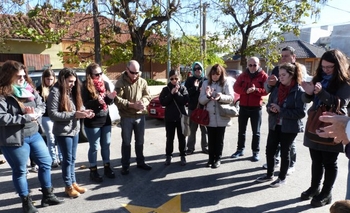 Imagen de la nota: Pintaron la estrella amarilla n°112 en memoria de una mujer atropellada