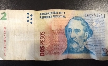 Final definitivo para el billete de dos pesos Imagen de la nota: Final definitivo para el billete de dos pesos