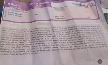 Loma Negra Barker: llegaron los telegramas de despidos y paro Imagen de la nota: Loma Negra Barker: llegaron los telegramas de despidos y paro