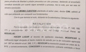 Imagen de la nota: La Cámara excarceló al ex Jefe de la Vial de La Madrid