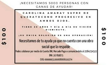 Imagen de la nota: Debe operarse y necesita la ayuda de 5000 personas