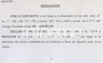 Imagen de la nota: Concedieron la eximición de prisión a Juan Garay