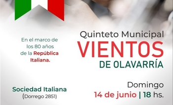 Imagen de la nota: El Quinteto Municipal “Vientos de Olavarría” se presentará este domingo en la Sociedad Italiana