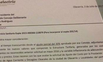 Imagen de la nota: Coopelectric pide  52,6% de suba para agua y cloacas