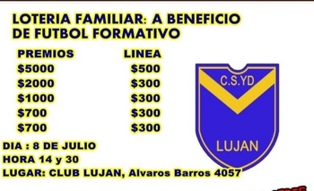 Imagen de la nota: Lotería familia del club “Luján”