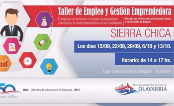 Realizarán talleres de gestión emprendedora en las localidades Imagen de la nota: Realizarán talleres de gestión emprendedora en las localidades