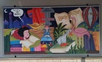 La Biblioteca Popular de Sierras Bayas luce un nuevo mural Imagen de la nota: La Biblioteca Popular de Sierras Bayas luce un nuevo mural