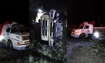 Imagen de la nota: Impactante choque entre dos camiones en la Ruta Nº3