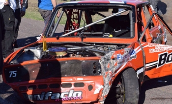 Imagen de la nota: Susto en La Bota: violento vuelco puso fin a las pruebas del sábado 