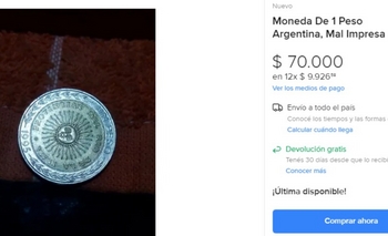 Imagen de la nota: Hay monedas de 1 peso que ya se venden hasta $ 70.000