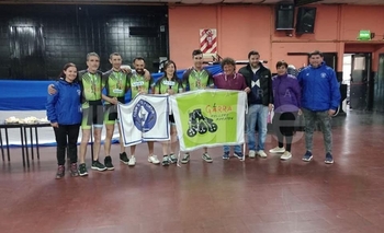 Imagen de la nota: El equipo Máster de patín carrera corrió en San Luis