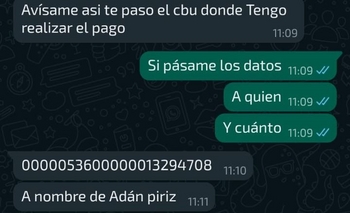 Imagen de la nota: Se apropiaron de su WhatsApp, se hicieron pasar por él y le robaron 40 mil pesos a su pareja
