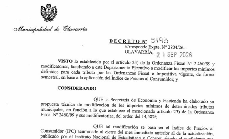 Dispusieron un nuevo aumento de tasas municipales 