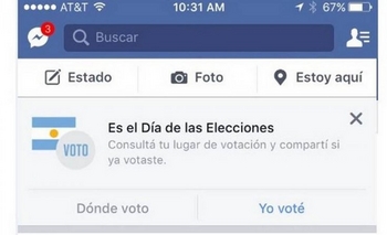Imagen de la nota: Elecciones: Facebook activó el botón 
