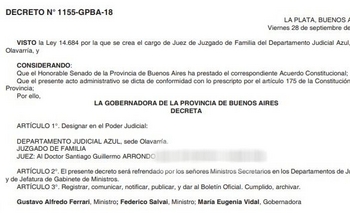 Imagen de la nota: Santiago Arrondo nuevo Juez de Familia de Olavarría 