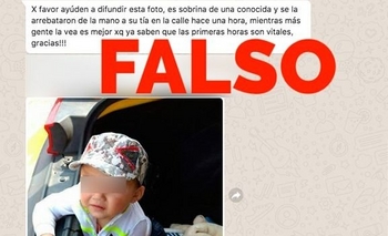 Desmienten noticia viral del  robo de un bebé en Olavarría Imagen de la nota: Desmienten noticia viral del  robo de un bebé en Olavarría