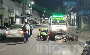 Imagen de la nota: Un motomandados herido tras chocar en pleno centro