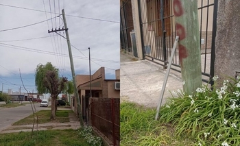 Vecinos del barrio Martín Fierro reclaman por un poste de luz a punto de caer Imagen de la nota: Vecinos del barrio Martín Fierro reclaman por un poste de luz a punto de caer