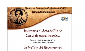 Acto de colación del CFP  Imagen de la nota: Acto de colación del CFP