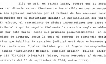 Imagen de la nota:  Corte Suprema desestimó un recurso de queja de Saladino