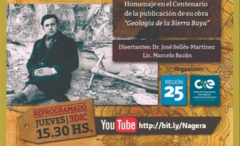 Homenaje a Nágera, reconocido geólogo de Sierras Bayas  Imagen de la nota: Homenaje a Nágera, reconocido geólogo de Sierras Bayas